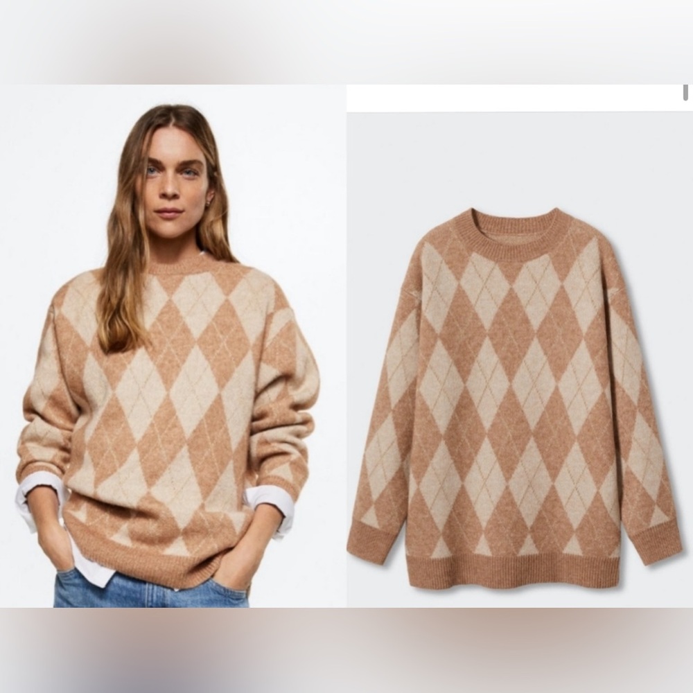 🌺 Mango Crewneck RHOMBUS Sweater 🌈